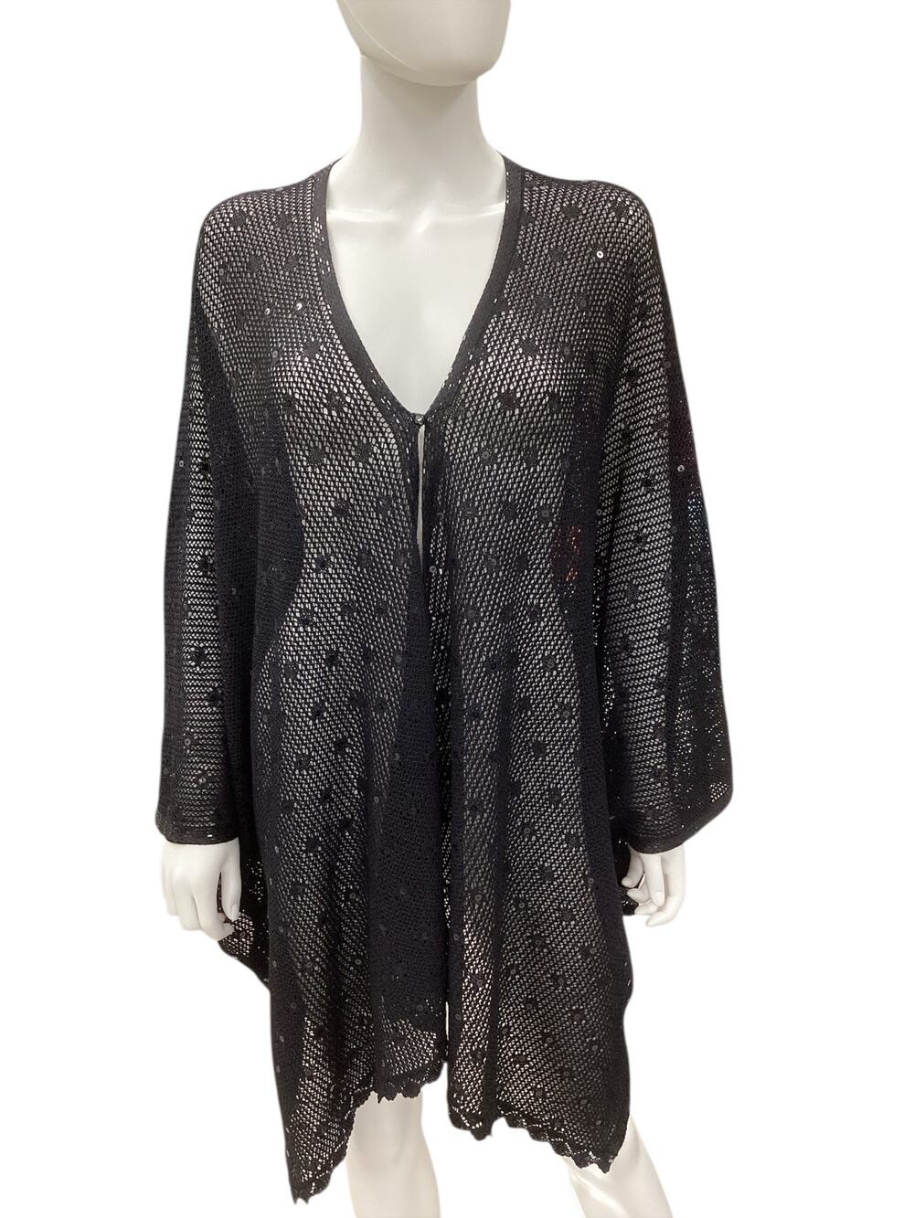 St. John Evening By Marie Gray Cover Up Women’s 1 Size Open Knit Poncho Sequins